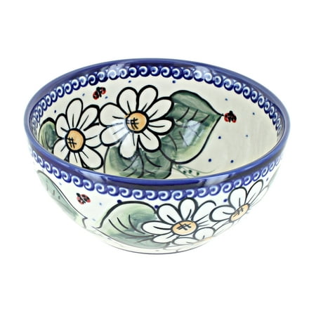 Blue Rose Polish Pottery Ladybug Cereal/Soup Bowl
