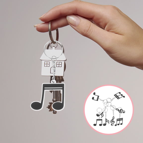 HOMEMAXS  20 Pcs Music Notes Party Decorations Keychain Child