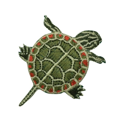 North American Box Turtles - North American Painted Turtle Iron on Applique/Embroidered Patch