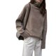thumbnail image 5 of Suéter de cuello alto para mujer, jersey básico de color sólido simple japonés-coreano de alta gama, suéter de punto de alta gama de principios de otoño, 5 of 5