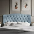 thumbnail image 3 of SSyao Velvet Button Tufted Headboard - Curved Design & Adjustable Height for Luxe Bedroom Comfort,Silver Grey-Full, 3 of 10