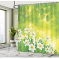 thumbnail image 5 of Ambesonne Floral Shower Curtain, Daffodils Spring Petals, 69"Wx70"L, Green Yellow, 5 of 5