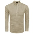 thumbnail image 5 of Coshow Men's Cotton Henley Shirt Long Sleeve Hippie Casual Beach T Shirts, 5 of 9