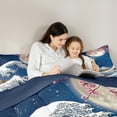 thumbnail image 4 of jejeloiu Japanese Ukiyo-E Bedding Comforter Set 7-Piece,Ocean Sea Waves King Bedding Sets,Pink Cherry Blossom Bed Sheets For Teens,Ultra Soft Home Decor Reversible, 4 of 8