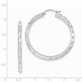thumbnail image 4 of 14K White Gold Textured Hoop Earrings, 4 of 4