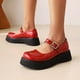 thumbnail image 1 of Zapatos de estudiante de punta redonda y baja con plataforma de tacón medio gótico punk para mujer Wmkox8yii  shkj687, 1 of 8