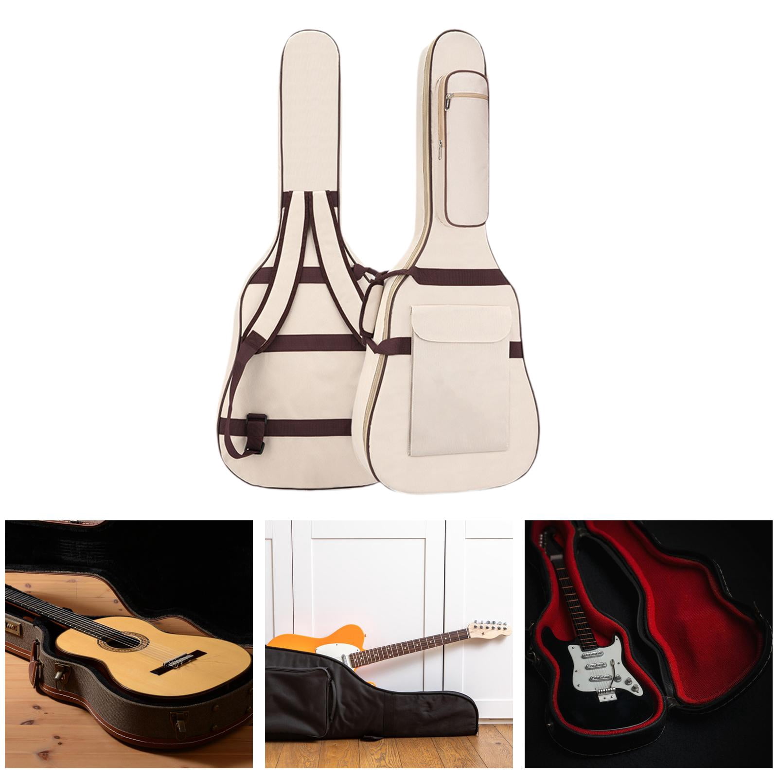 LeeQinersw Electric Gig Bag Guitar Case with Carrying Handle Music Accessories Professional Beige