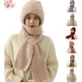 thumbnail image 1 of 2024 New Integrated Ear Protection Windproof Cap Scarf, 2 In 1 Multifunctional Elastic Warm Ear Protection Knitted Hat C, 1 of 5
