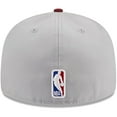thumbnail image 4 of Men's New Era Gray/Wine Cleveland Cavaliers Tip-Off Two-Tone 59FIFTY Fitted Hat, 4 of 6