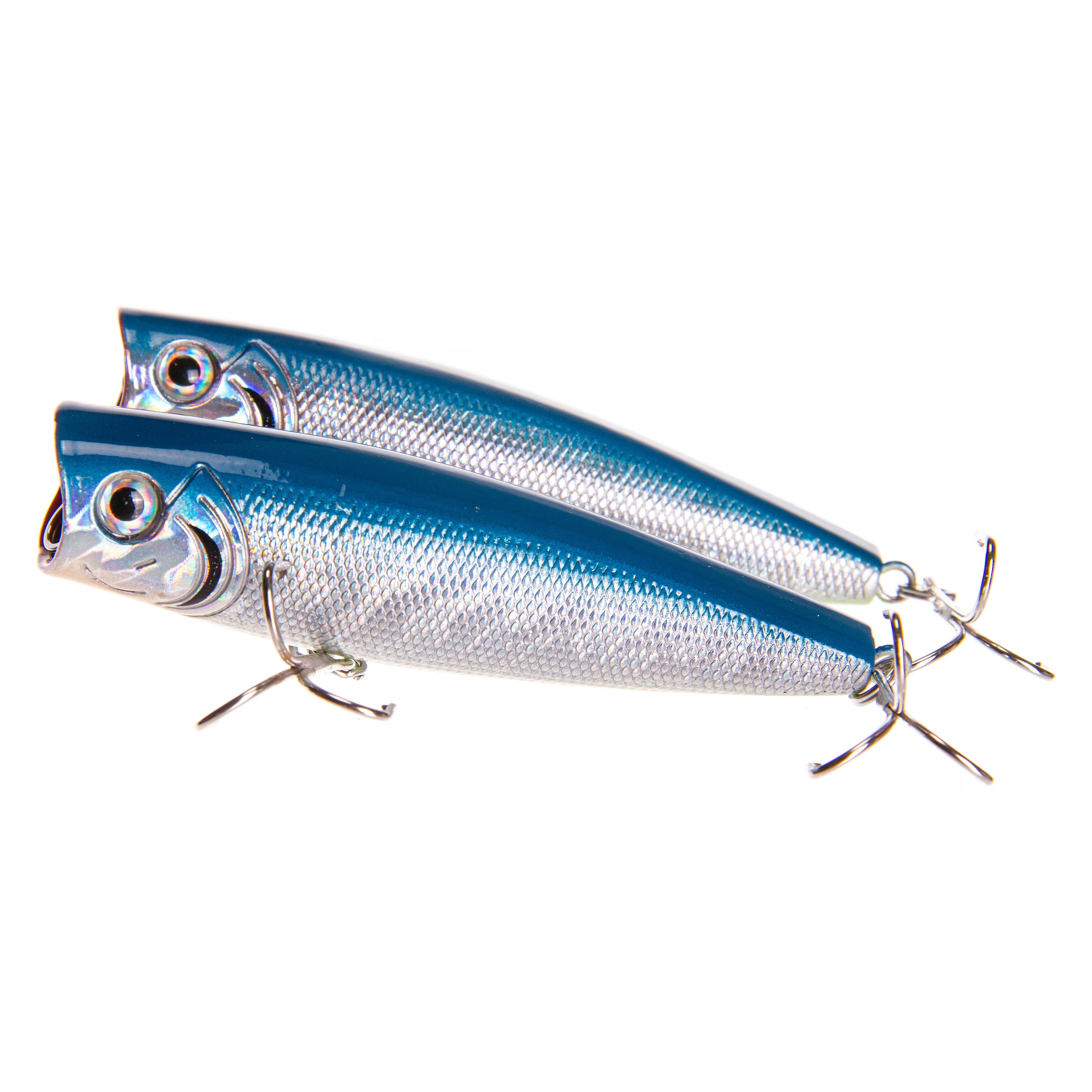 Ozark Trail Saltwater Inshore Popper Fishing Lures, Blue/Orange, 2-Pack