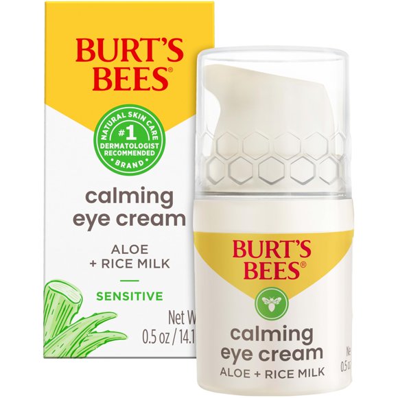Crema para ojos Burt's Bees Calming con aloe y leche de arroz, 15 ml