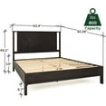 thumbnail image 5 of Christiana 49" Platform Bed Frame Queen with Headboard, Rustic, Solid Wood, Black, 5 of 15