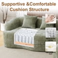 thumbnail image 7 of 104.7" Cloud Sectional Sofa, L-Shaped Chenille Fabric Modular Couch with Deep Memory Foam Seat, No Assembly Modern Curved Couch for Living Room, Green, 7 of 7