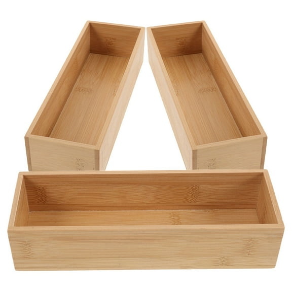 PBPBOX 3Pcs Wood Storage Organizer Box Minimalist Design for Household