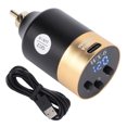 thumbnail image 1 of Fuente de alimentación inalámbrica para tatuajes, puerto RCA de aleación de aluminio, pantalla Digital recargable por USB para máquina de tatuaje, RCA dorado, 1 of 8