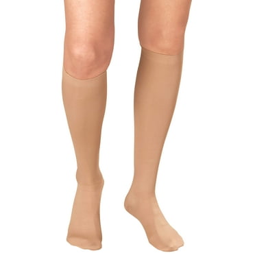 Silver Steps Compression Closed Toe Knee Highs, 20-30mmHg - Large, Beige