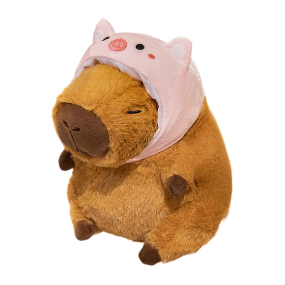 BELOVING Capybara Jouet en Peluche Capybara Jouet Animal Poupée Capybara Animal en Peluche Décoratif Cochon Rose et S