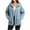 Light Blue, variant on Smsaxvxz Women's Denim Hooded Jacket Fall Fashion Oversized Drawstring Button Jean Coat with Pockets Light Blue XL
