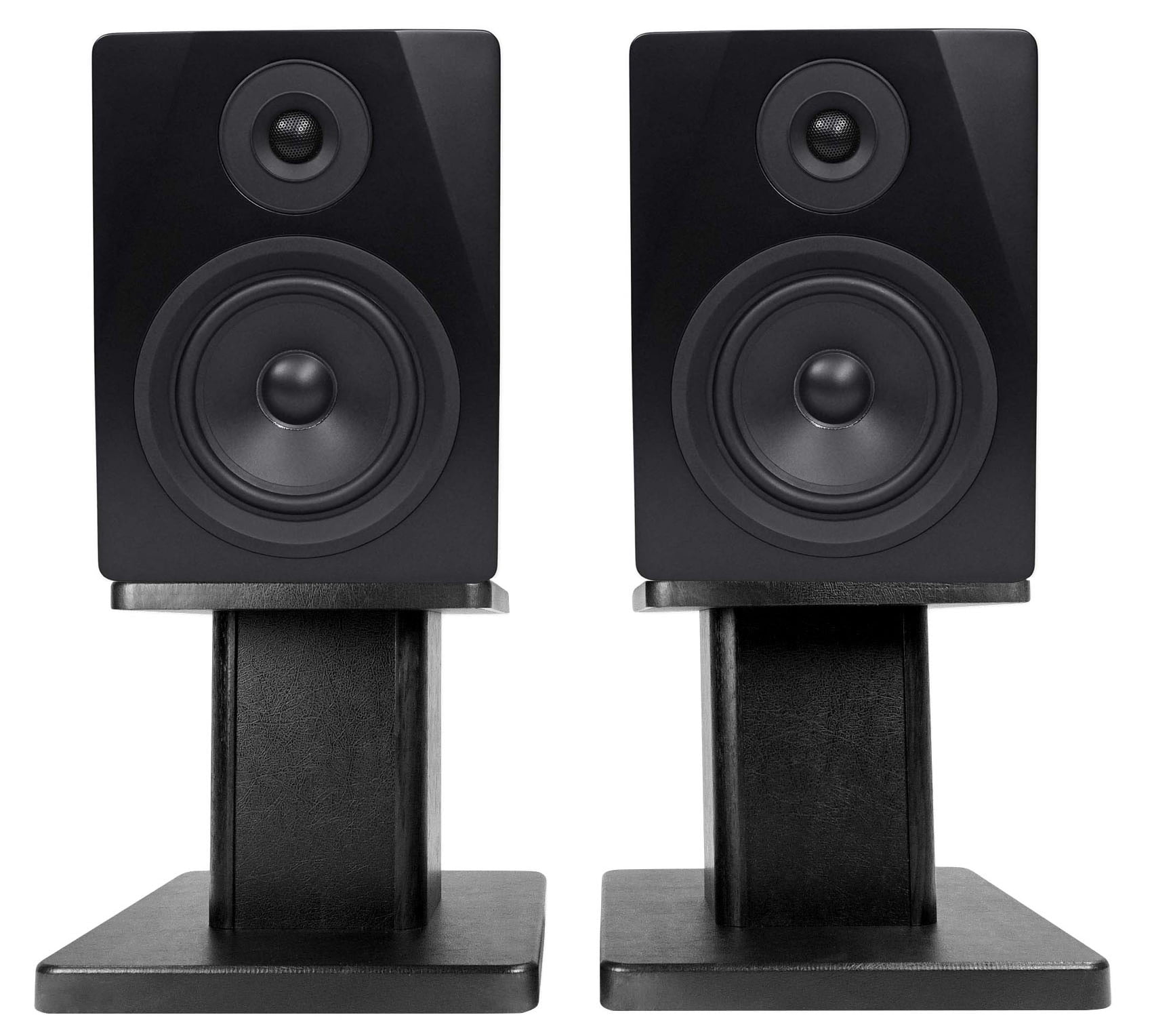 Pair Of Rockville RHT8B Speaker Stands - For Bookshelf Speakers, Studio Monitors, Or Desktop