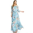 thumbnail image 4 of Flying Tomato Women's Floral Off Shoulder Maxi Dress (S, Light Blue), 4 of 5
