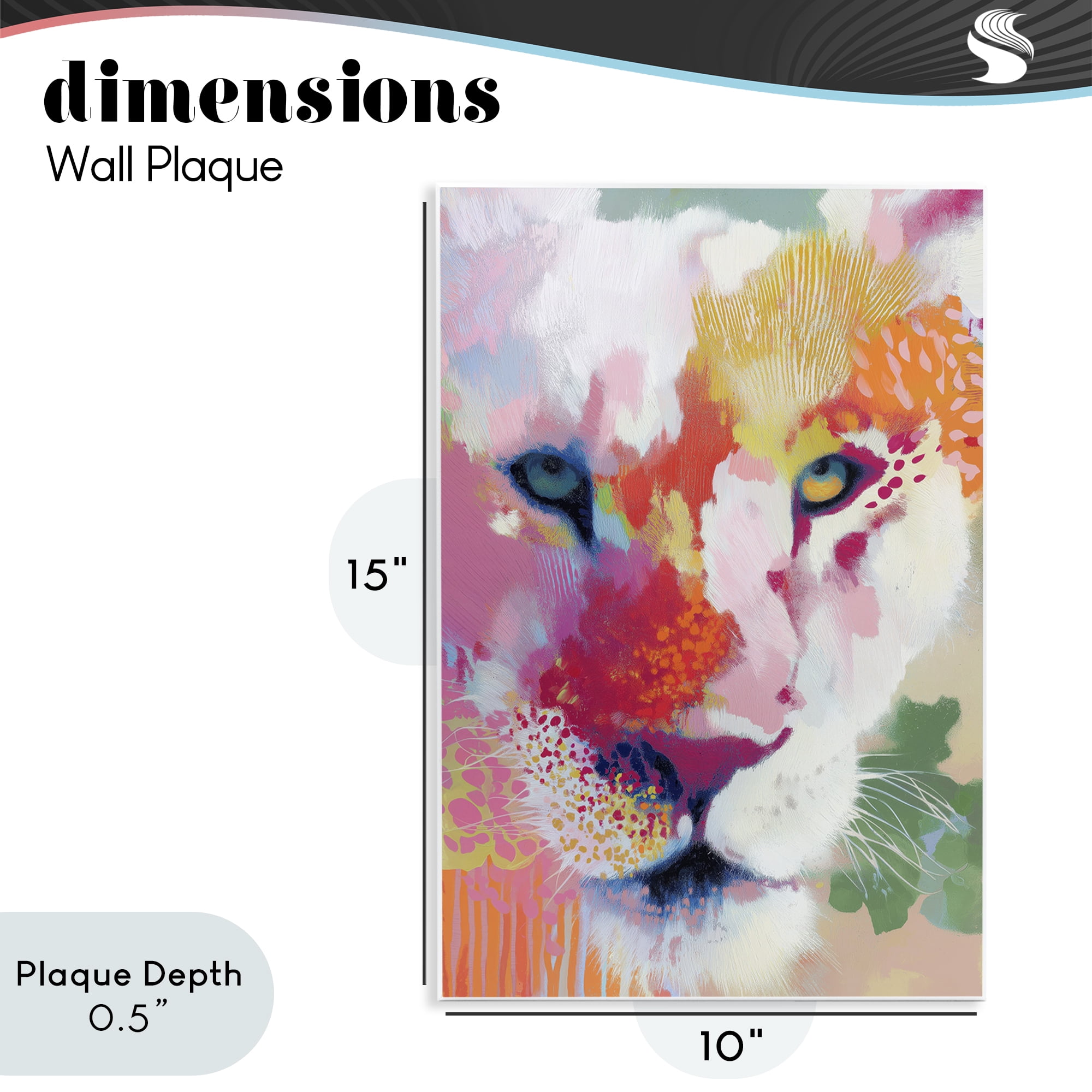 Stupell Industries Lion Eyes with Intense Gaze Wall Plaque Art, design by Chromatic Storm Studio