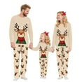 thumbnail image 4 of Uaswgudfs Christmas Dad Pajamas Set, Family Matching Reindeer Print Long Sleeve Round Neck Top with Dual Pocket Pants, Festive Holiday Sleepwear Loungewear for Men, 4 of 9
