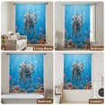 thumbnail image 6 of Ocean Diving Elephant Sheer Curtains 45 Inches Long, Blue Coastal Coral Fish Marine Life Light Filering Curtains, Breathable Simi Curtain Privacy Drapes for Kitchen Bathroom Small Window Treatment, 6 of 9