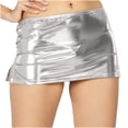 thumbnail image 4 of Women's Shiny Mini Skirt Elastic Waistband Bodycon Skirts with Side Slit Carnival Festival Costume One Size, 4 of 5