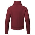 thumbnail image 3 of Pdbokew Women's Waffle-Knit Hoodie Top with 1/2 Zip for Casual Wear Autumn Sweatshirt Winered S, 3 of 9