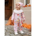 thumbnail image 4 of RUINIXCW Toddler Baby Girl Boy Halloween Outfit Clown Costume Infant Baby Girl Boy Romper Birthday Photoshoot Outfit Collar Long Sleeve Jumpsuit Hat, 4 of 8