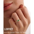 thumbnail image 2 of LUNVKY 18K Gold Plated Rings for Women Stackable Non Tarnish Knuckle CZ May Birthstone Ring with Green Emerald Wedding Birthday Easter Basket Stuffers Jewelry Gifts Teen Adults Girlfriend Wife Age, 2 of 7