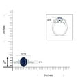 thumbnail image 4 of ANGARA Natural 3.3 ct Blue Sapphire Ring with Trio Diamond Accents in 14K White Gold for Women (Size-10x8mm) | September Birthstone, Anniversary, Jewelry Gift for Women | Natural Sapphire Ring, 4 of 8