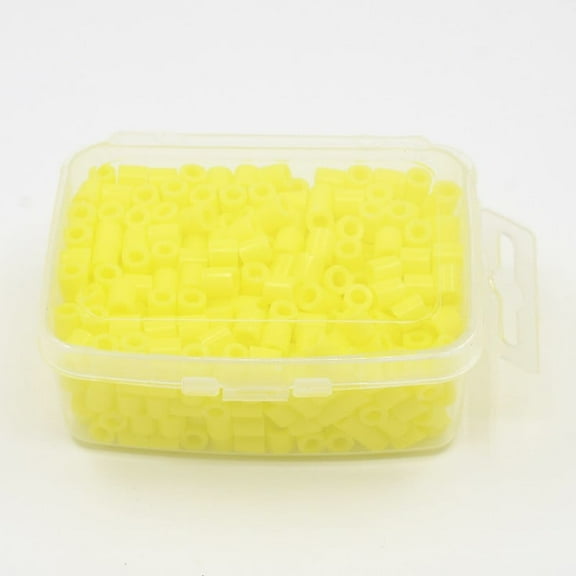 1 Box 5mm Melty Beads PE DIY Fuse Beads Refills for Tube Yellow 5x5mm Hole: 3mm about 500pcs/box