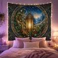 thumbnail image 2 of Glowing Vintage Lantern in Snowy Forest, Mystical Fantasy Style for Fantasy Art Lovers, Lantern Wall Art, Christmas Gift, Tapestry Wall Hanging for Bedroom and Living Room, 2 of 7