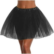 xinqinghao flowy skirt womens high quality pleated gauze short skirt adult tutu dancing skirt 3 layered summer skirts black one size