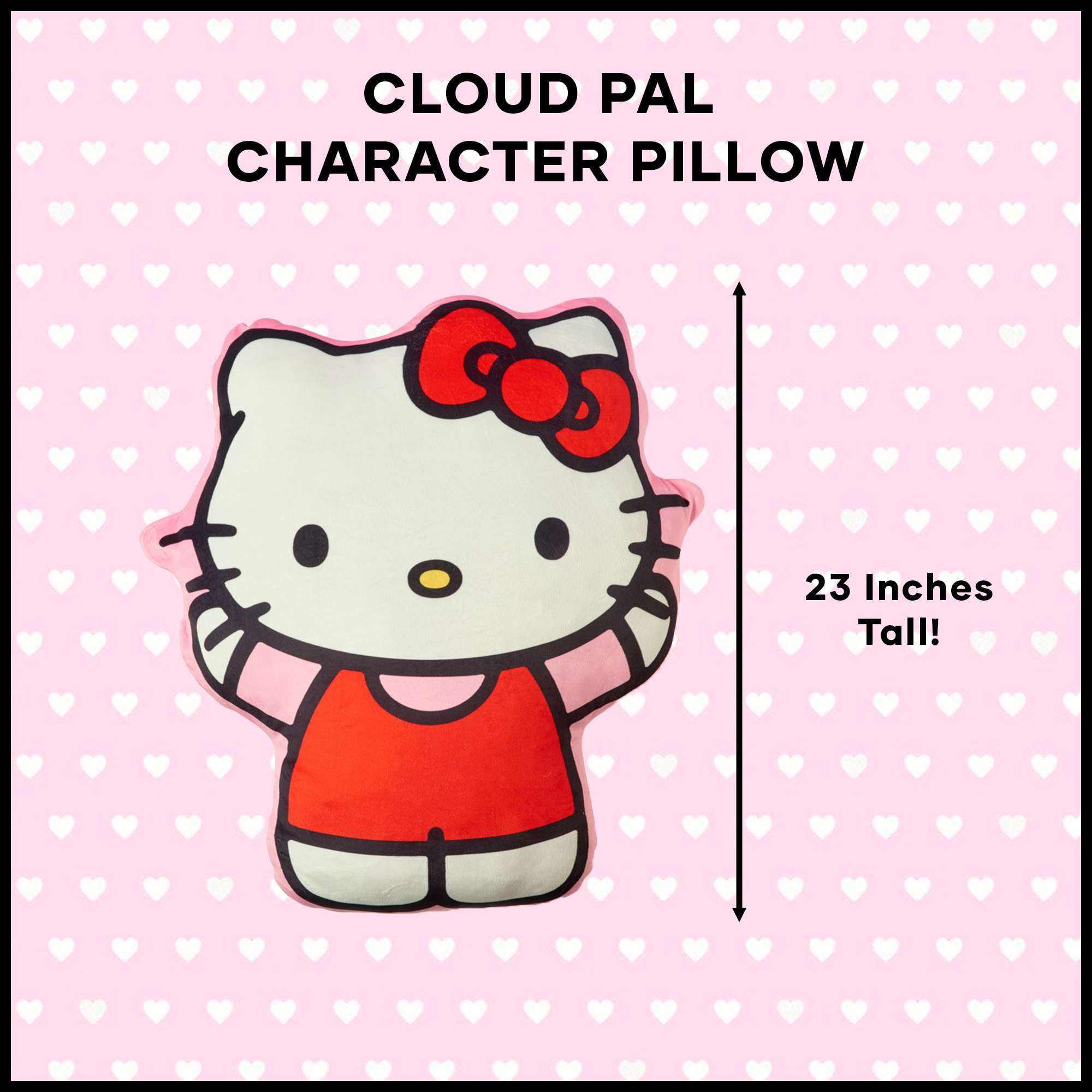 Hello Kitty Hurrah Kitty Cloud Pal Pillow, 23 x 12 inches – Ultra Soft Plush Character Pillow for Kids