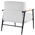 thumbnail image 7 of Modern Accent Chair Lounge Arm Chair, Upholstered Armchair with Plush Cushions, Single Chairs with Metal Frame,Wooden Armrest - Perfect for Office,Living Room,Bedroom,White, 7 of 7