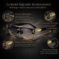 thumbnail image 6 of 2 Pack Fashion Square Sunglasses Unisex Double Bridge Metal Frame Stylish Outdoor Driving Travel Party, 6 of 8