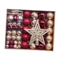 thumbnail image 2 of Adornos navideños de bolas, adornos navideños, regalo ideal y práctico, para de , decoraciones para árboles de para festivales de Rojo oscuro y dorado, 2 of 8