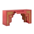 thumbnail image 3 of TOV Furniture Suzie Coral Pink & Rattan Desk, 3 of 11