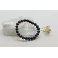 thumbnail image 3 of LTC Designs Light Blue Floral Cloisonné 8mm Beaded Stretch Bracelet, 7.5" for Men and Women, 3 of 5