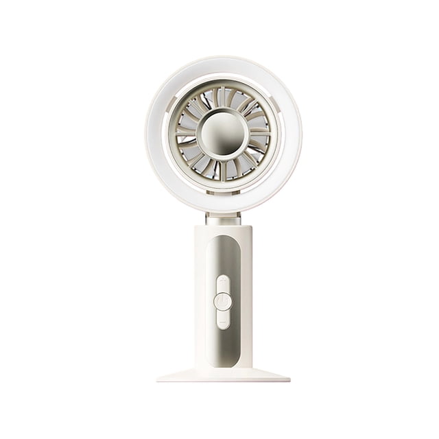 USB Rechargeable Handheld Fan for Desktop, Digital Display High Wind Personal Air Cooler, Portable Mini Air Circulator for Travel, Quiet Desk Air Cooler for Office Outdoor, 5 Speeds, 500mAh