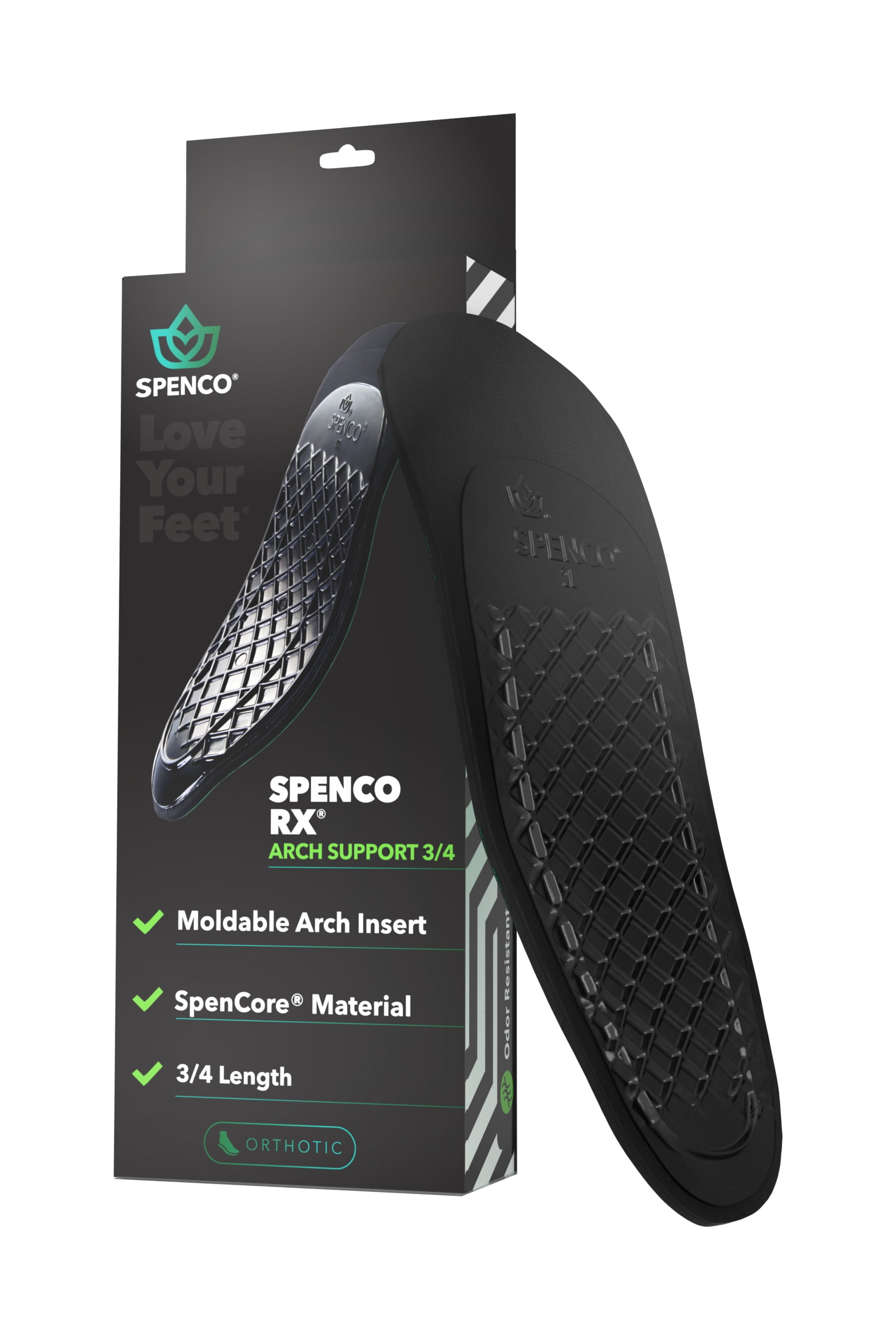 #6 Spenco 3/4 Length Arch Cushion Insoles Inserts Shoe Size Men 14/15 