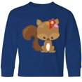 thumbnail image 3 of Inktastic Cute Squirrel, Squirrel With Flowers, Fluffy Tail Long Sleeve Youth T-Shirt, 3 of 5