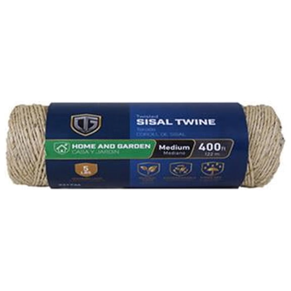 642091 Sisal Twine, Twisted, 1-Ply x 400-Ft. - Quantity 12
