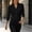 Black, variant on IUYRTFE Women Lapel Collar Long Sleeve Button Down Shirt Slim Fit Solid Color Casual Blouse for Office Daily Wear