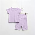 thumbnail image 6 of Dxzfnsa Toddler Kids Sets Round Neck Short Sleeve T Shirts and Comfortable Shorts Sets Unisex Two Piece Summer Solid Color Outfits, 6 of 7