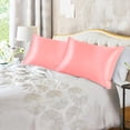 thumbnail image 2 of PiccoCasa Satin Pillowcases Set of 2, with Envelope Closure Light Coral Standard, 2 of 7