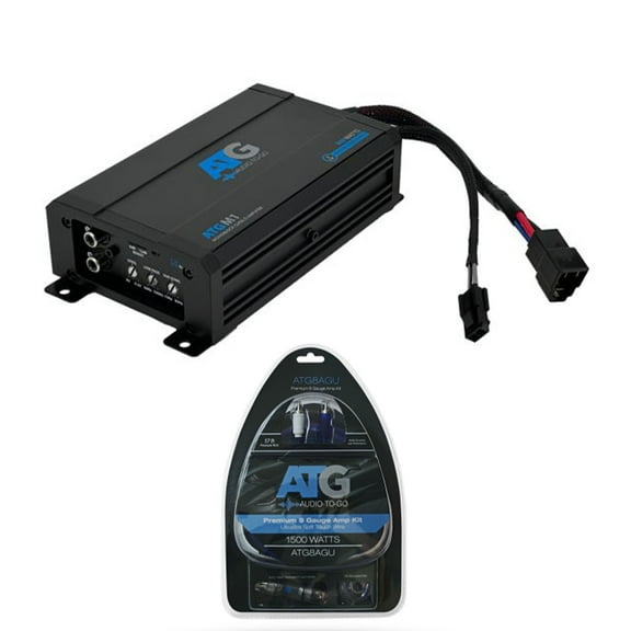 ATG Powersports Monoblock Subwoofer Amplifier 500W at 2-Ohms bundle includes 8 gauge wire kit