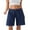 Dark Blue, variant on Michellecmm Women's Knee Length Denim Shorts Loose Solid Color Low Rise Wide Leg Long Shorts with Pockets